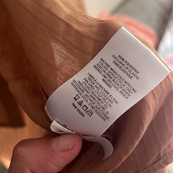 Express camel color, long sleeve button down blouse. Size medium. - Picture 5 of 6